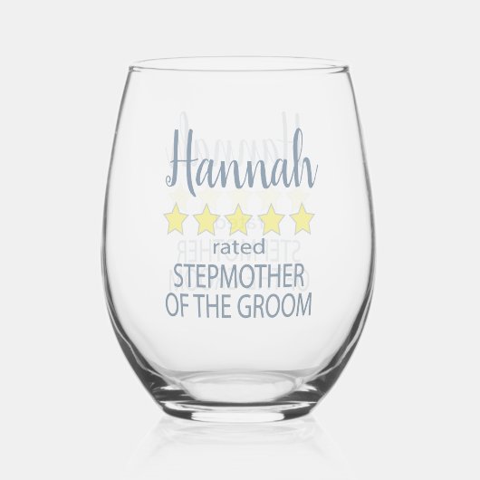 Bruids & Bruiloft 5 Sterren Stiefmoeder van bruide Wijnglas Zonder Voet (Voorkant)