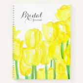 Bruids bruiloft dagboek gele tulp bloemen notitieboek (Voorkant)