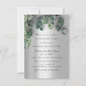 Bruids Bruiloft Glitters Bruin Grijs Eucalyptus Gr Kaart (Voorkant)