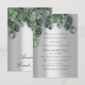 Bruids Bruiloft Glitters Bruin Grijs Eucalyptus Gr Kaart (Voorkant / Achterkant)