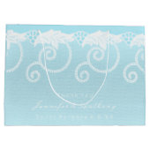 Bruids bruiloft hemelblauw wit koninklijk kant groot cadeauzakje (Achterkant)