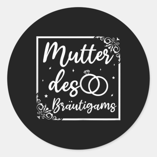 Bruids bruiloft moeder van de bruidegom ronde sticker (Voorkant)