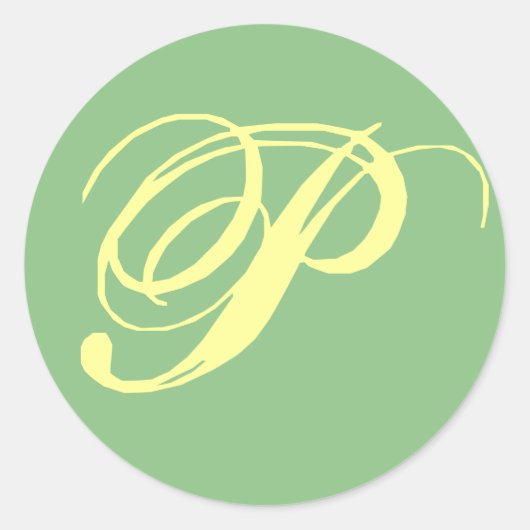Bruids Bruiloft Monogram Letter P Ronde Sticker (Voorkant)