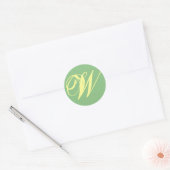 Bruids bruiloft monogram letter W - Aanpassen Ronde Sticker (Envelop)