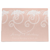 bruids bruiloft perzik zalm wit koninklijk kant large cadeautasje (Voorkant)