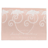 bruids bruiloft perzik zalm wit koninklijk kant large cadeautasje (Achterkant)
