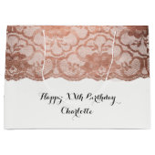 Bruids Bruiloft Verjaardag Metallic Roze Rose Goud Large Cadeautasje (Voorkant)