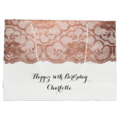 Bruids Bruiloft Verjaardag Metallic Roze Rose Goud Large Cadeautasje (Achterkant)