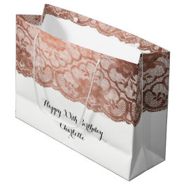 Bruids Bruiloft Verjaardag Metallic Roze Rose Goud Large Cadeautasje