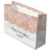 Bruids Bruiloft Verjaardag Roze Rose Goud Kant Groot Cadeauzakje (Voorkant Gekanteld)