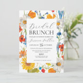 Bruids Brunch Bloemen Zomer Bachelorette Party Kaart (Staand voorkant)