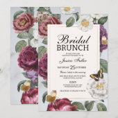 Bruids Brunch Bloom Bloemen Vlinder Vintage Kaart (Voorkant / Achterkant)