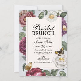Bruids Brunch Bloom Bloemen Vlinder Vintage Kaart