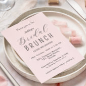 Bruids Brunch Blush Roze Kalligrafie Uitnodiging