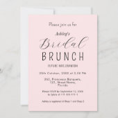 Bruids Brunch Blush Roze Kalligrafie Uitnodiging (Voorkant)