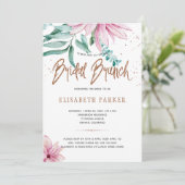 Bruids brunch blush roze koperen gouden vrijgezell kaart (Staand voorkant)