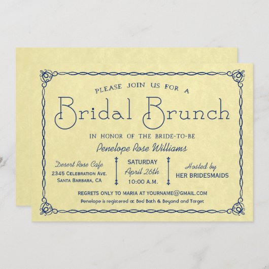 Bruids Brunch Bruids Douche Uitnodigingen (Voorkant / Achterkant)