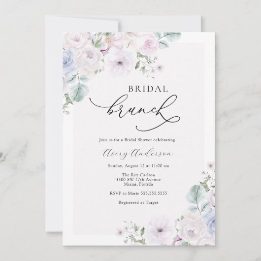 bruids brunch bruiloft douche uitnodiging (Voorkant)