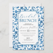 Bruids Brunch Chintz Blauw & Wit Bloemen Ditsy