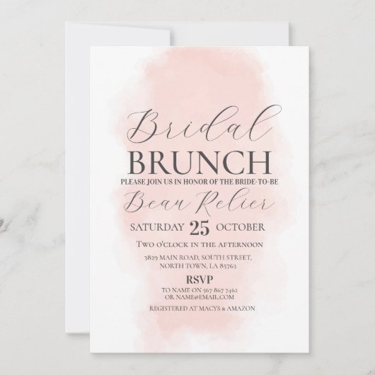 Bruids Brunch Douche Bachelorette Waterverf Peach Kaart (Voorkant)