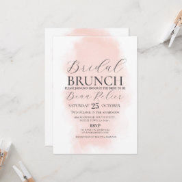 Bruids Brunch Douche Bachelorette Waterverf Peach Kaart