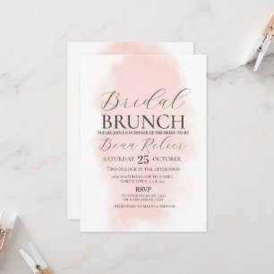 Bruids Brunch Douche Bachelorette Waterverf Peach Kaart