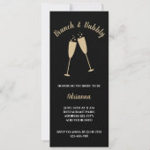 Bruids brunch en bubble elegant zwart en goud kaart (Voorkant)