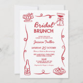 Bruids brunch grillige hand getekend chique Frans Kaart (Voorkant)