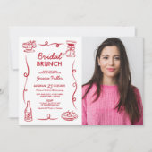 Bruids brunch grillige hand getekend foto Frans Kaart (Voorkant)