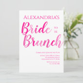 Bruids Brunch Hot Roze Modern Kaart (Staand voorkant)