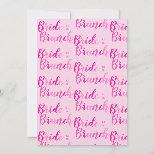 Bruids Brunch Hot Roze Modern Kaart (Achterkant)