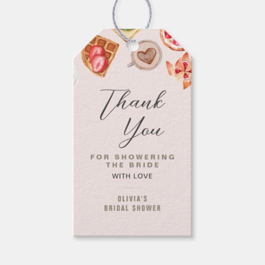 Bruids Brunch Illustraties Blush Dank u Cadeaulabel (Voorkant)