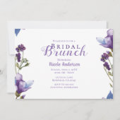 Bruids Brunch Lente Bloemen Paarse Bloemen Modern Kaart (Voorkant)