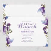 Bruids Brunch Lente Bloemen Paarse Bloemen Modern Kaart (Voorkant / Achterkant)
