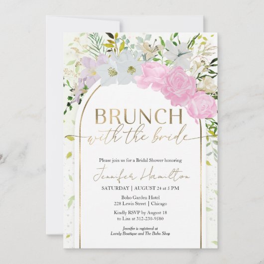 Bruids brunch met de bruid baby shower kaart (Voorkant)