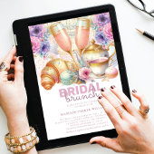 Bruids Brunch Pastel Roze turquoise Gouden Glitter Kaart