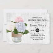 Bruids Brunch Rustieke Hydrangea Bloemen Mason Jar Kaart (Voorkant)