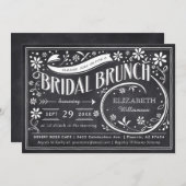 Bruids brunch uitnodigingen | bloemkrijtbord (Voorkant / Achterkant)