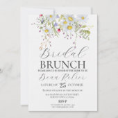 Bruids Brunch Wildbloemen Daisy Stijlvolle bloemen Kaart (Voorkant)