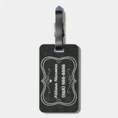 Bruid's Damast Krijtbord Bagage Label (Achterkant verticaal)