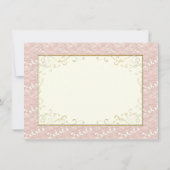 Bruids Dank u kaart Roze kant, Ivoor, Goud (Achterkant)