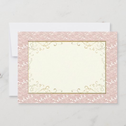 Bruids Dank u kaart Roze kant, Ivoor, Goud (Achterkant)