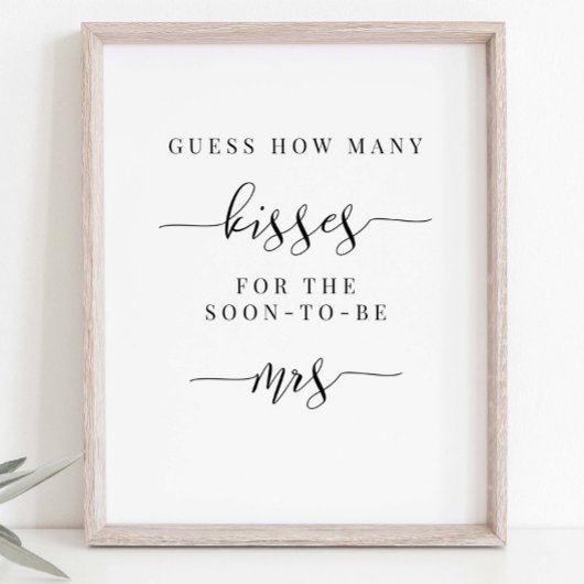 Bruids douche bord - Raad hoeveel kussen Poster