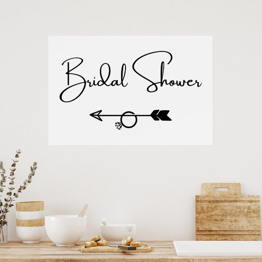 Bruids douche deze kant op pijl poster (Keuken)