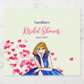 Bruids douche donker koningsblauwe cocktailjurk bier etiket (Enkel label)