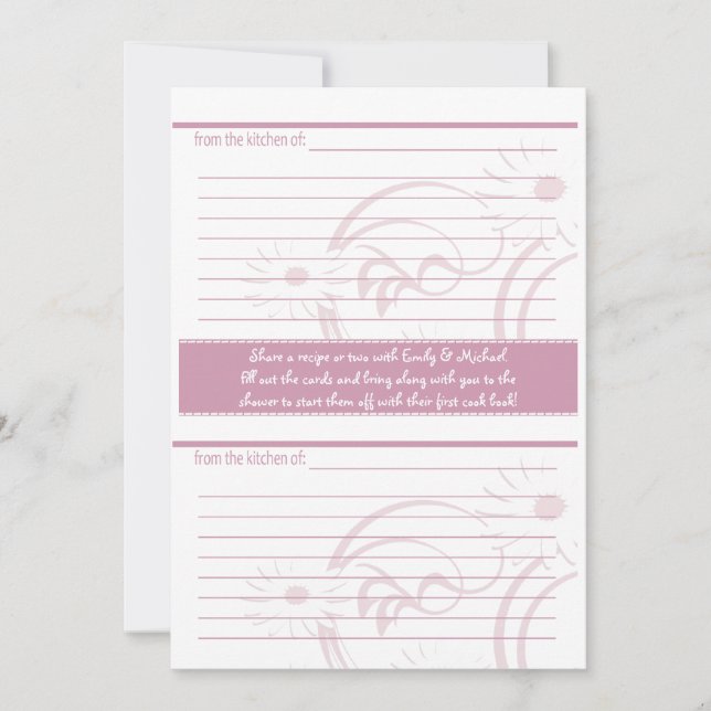 Bruids douche en receptkaarten Roze (Voorkant)