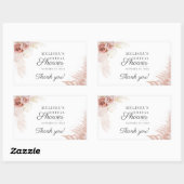 Bruids douche Pampas gras Terracotta Rechthoekige Sticker (Vel)