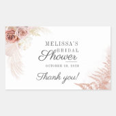 Bruids douche Pampas gras Terracotta Rechthoekige Sticker (Voorkant)