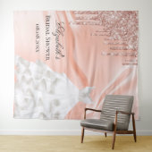 Bruids douche roze goud witte bruidsjurk naam wandkleed (In Situ (horizontaal))