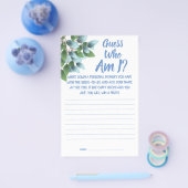 Bruids douche spelkaart Raad wie ben ik?  Flyer (Enkel)